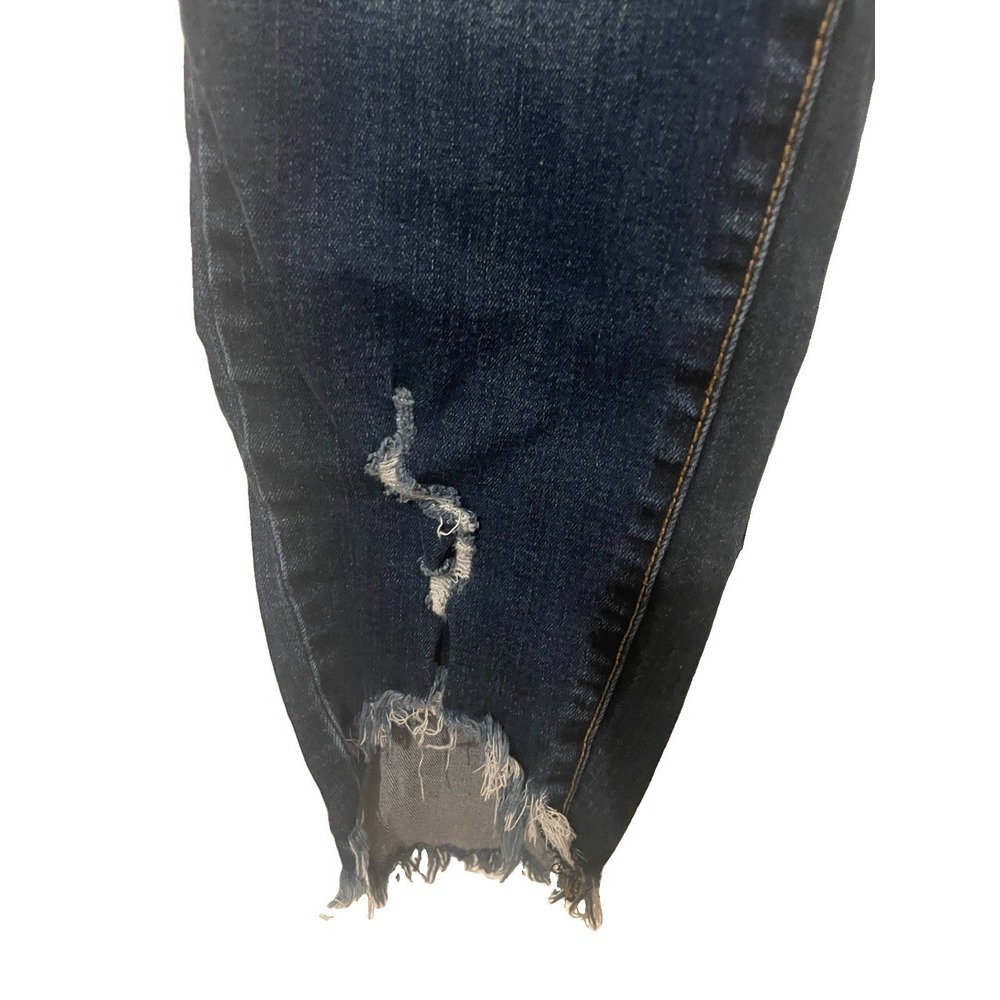 KanCan Jeans Women's 11/29 Dark Washed Distressed Skinny Raw Hem Stretch Denim - Picture 3 of 6
